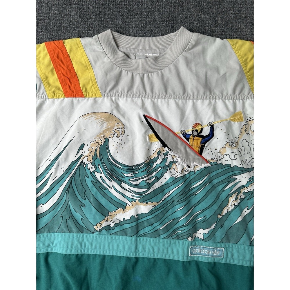 Mens Adidas Devils Toenails Amuza River Kayak Sweatshirt Teal, Size XL - Picture 3 of 12